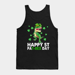 Happy St PaT-Rex Dinosaur Saint Patrick's Day, Funny Patrick's Day Tank Top